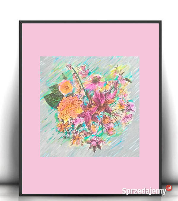 kwiaty plakat 30x40 vintage obrazek z kwiatami Opole