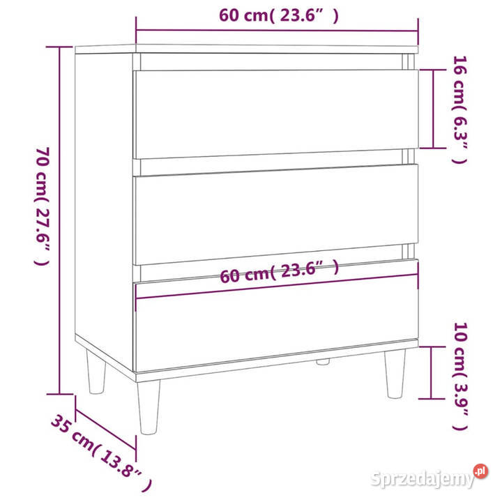 Komoda biała 60x35x70 materiał drewnopochodny Warszawa