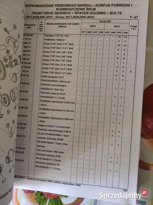 Katalog części Ursus 45124514 nowy oryginalny Lublin sprzedam