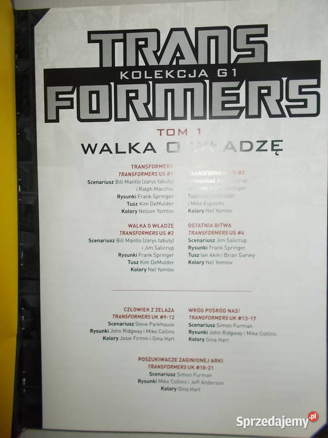 Transformers Kolekcja G1 tom 1 walka o twarda wielkopolskie Poznań