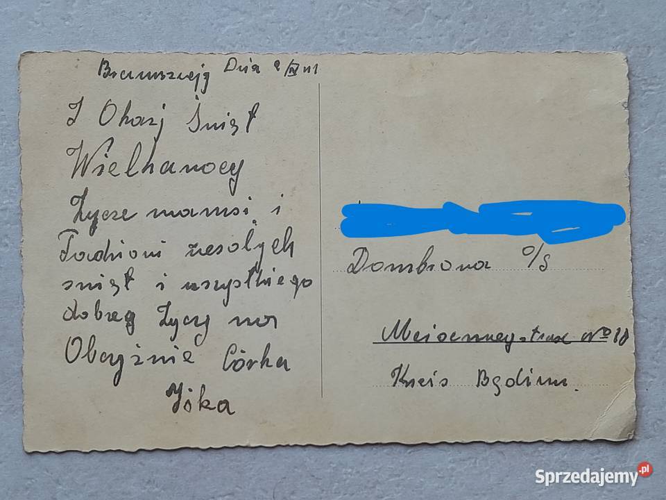 Trzy stare kartki pocztowe II wojna z okupacji w Dąbrowa Górnicza