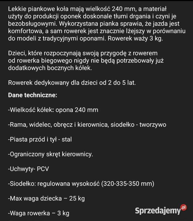 Super lekki rowerek biegowy Balance Bike Bobike Kielce