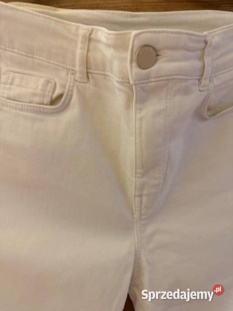Massimo Dutti jeansy damskie 34 białe spodnie XS Bez wzoru Częstochowa