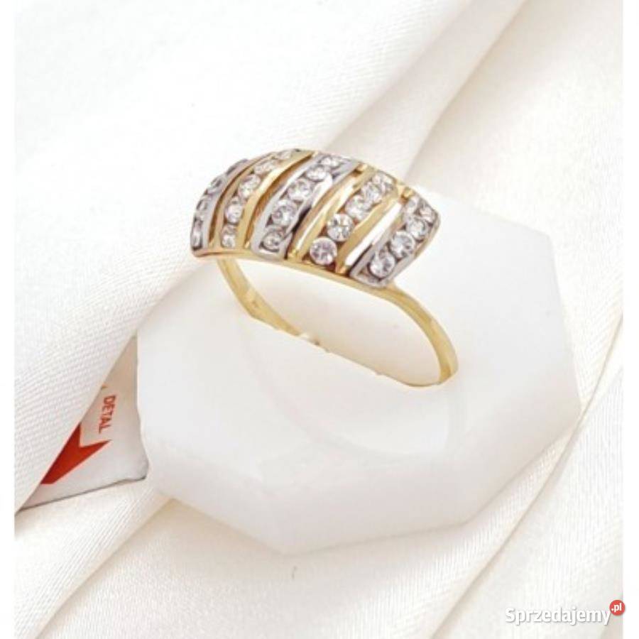Pierścionek r14 Złoty pr333 z kamieniami Z395