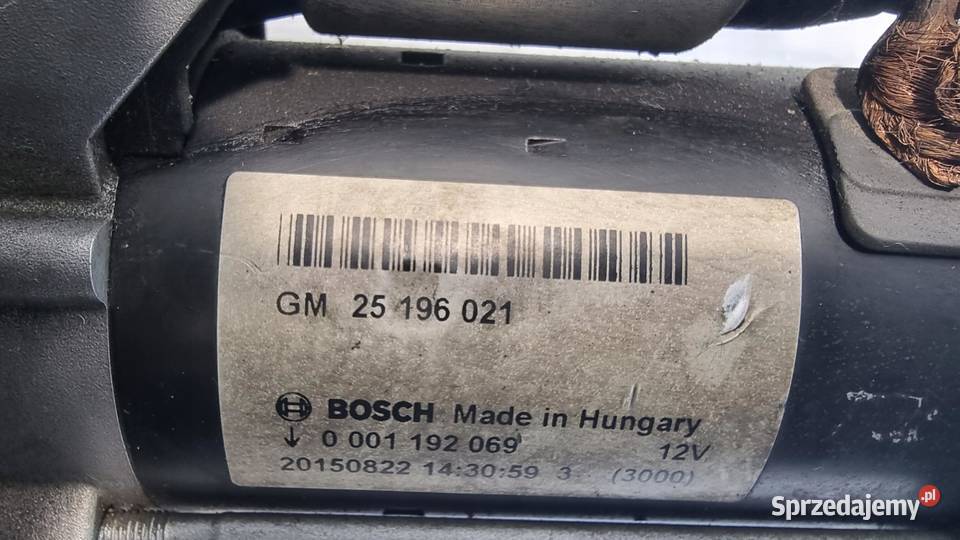 ROZRUSZNIK OPEL MERIVA B II ASTRA IV J 14 TURBO osobowe Układ elektryczny silnika