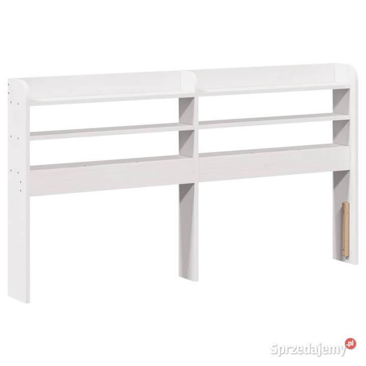 Rama łóżka bez materaca biała lite drewno 218cm