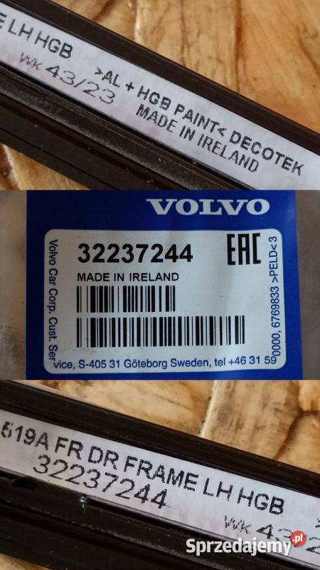 VOLVO XC60 II 20 LISTWA OZDOBNA DRZWI GÓRNA LEWY Pleszew