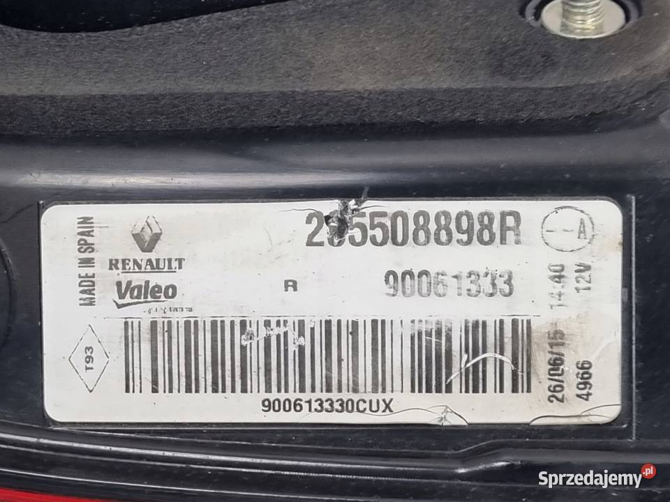 Renault Kadjar TYLNIA TYLNA LAMPA PRAWA prawy Janów