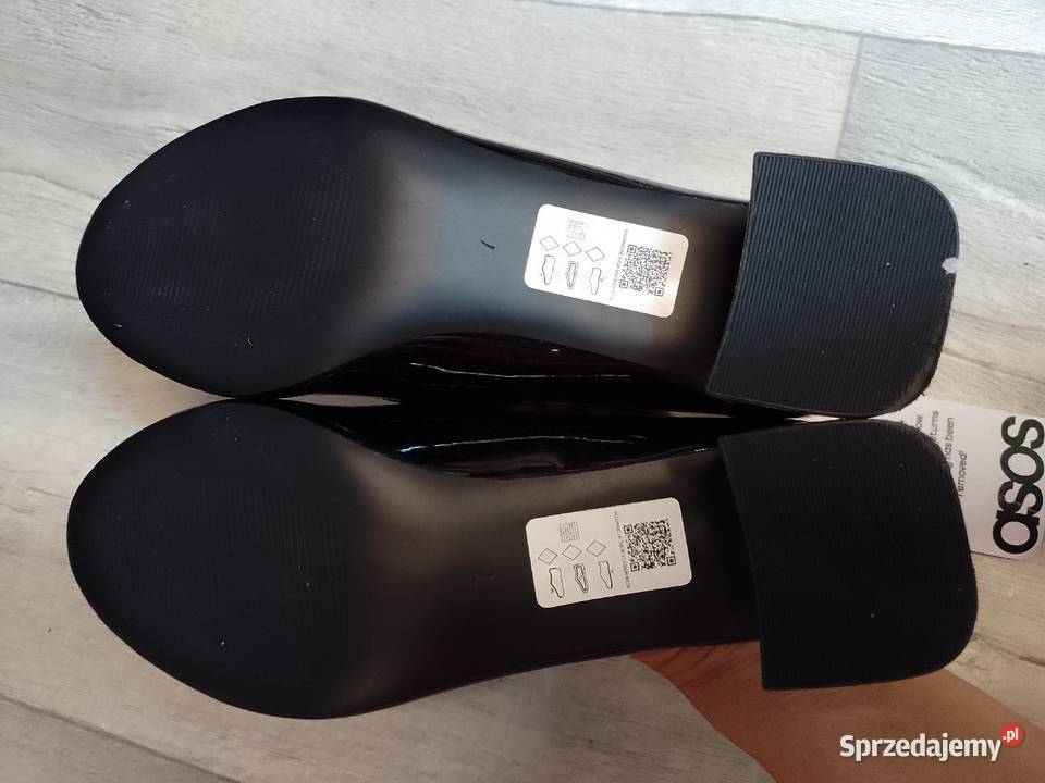 40 ASOS Design Czarne lakierowane czółenka czarny Kraków sprzedam