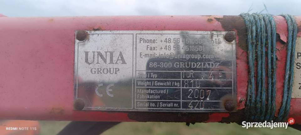 Pług unia tur Maszyny uprawowe Chełst