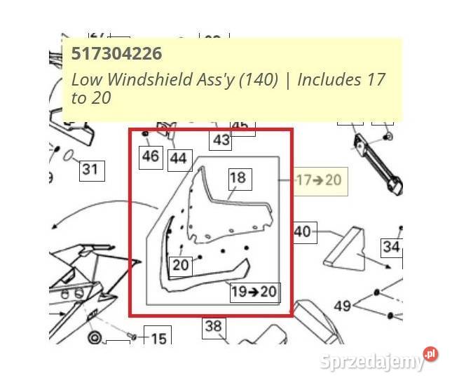 Szyba przednia niska do skutera śnieżnego SkiDoo małopolskie