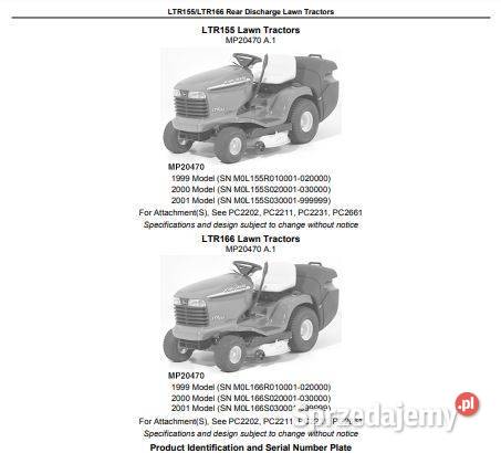 John Deere LTR155 LTR166 katalog cześci Książki i Podręczniki Kielce
