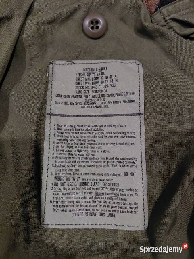 Kurtka m65 woodland medium x short 93r Wrocław