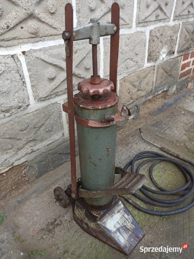 Stara duża towotnica nożna 80 stal żeliwo cięzka Sulmierzyce