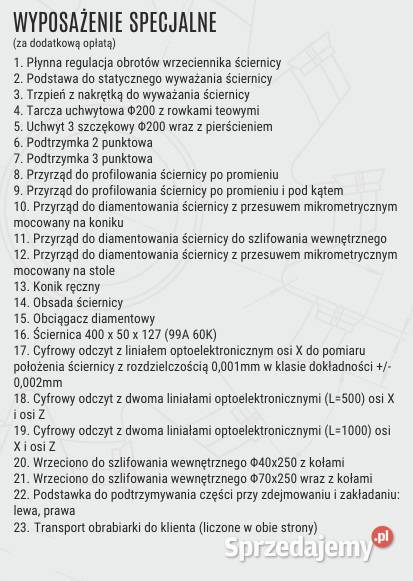 Szlifierka do wałków i otworów RUP280B x 500 Wierzchosławice