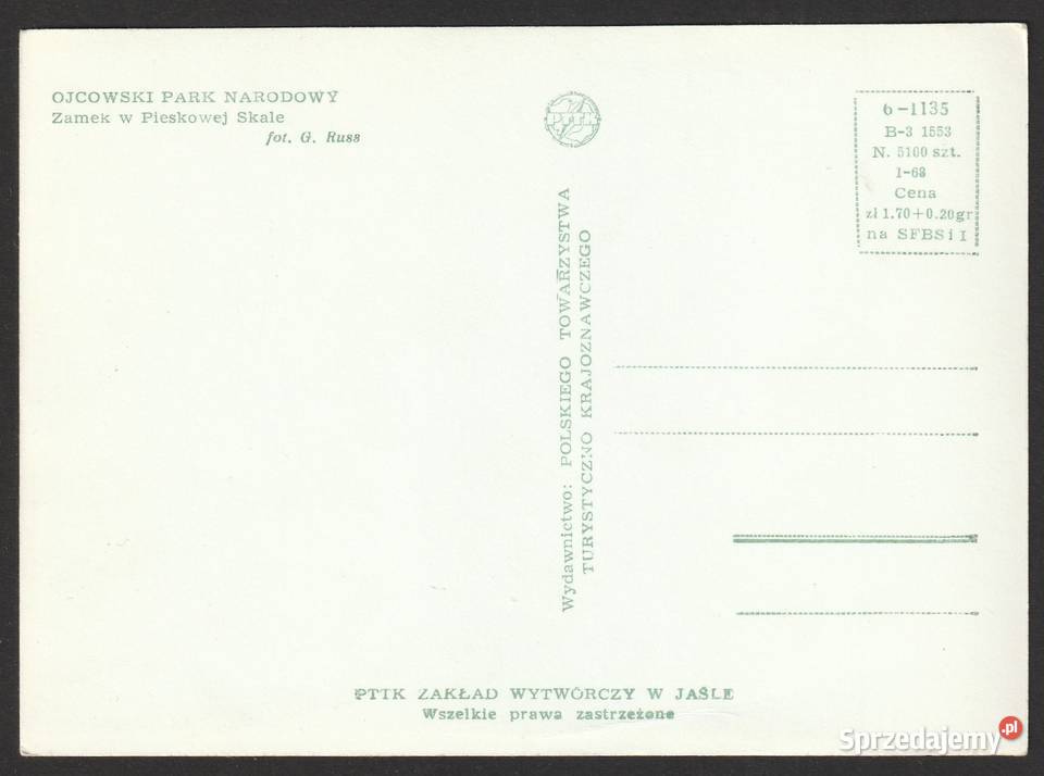 PIESKOWA SKAŁA ZAMEK 1968 Kolekcje