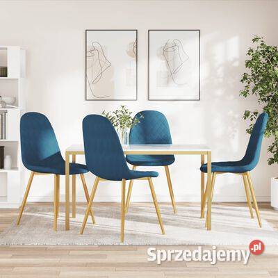 vidaXL Krzesła stołowe 4 niebieskie obite Warszawa sprzedam