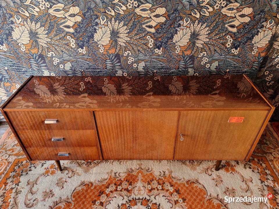 Długa komoda PRL Violetta Walentyna Komody Poznań