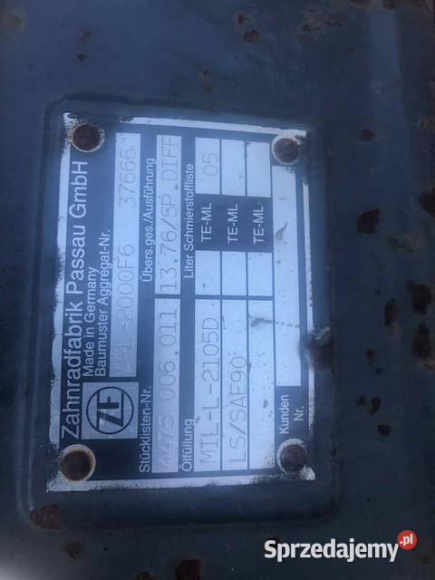 Most Napędowy ZF APL 2000F6 Fendt Zwolnica