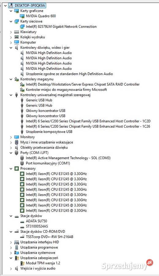 Dell Precision T1600 Intel Xeon 3337GHz 16GB Elbląg