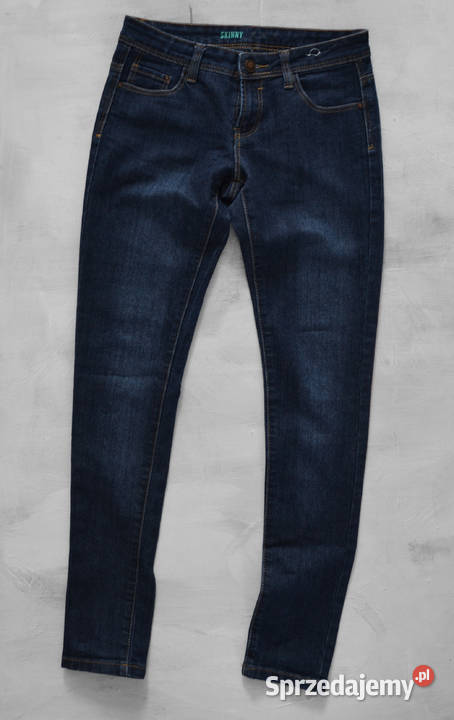 granatowe jeansy rurki skinny 34 XS S Rozmiar 34(XS) Warszawa sprzedam