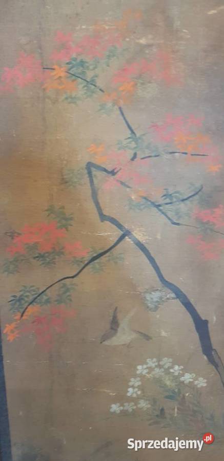 Parawan chiński XVIII wiek sygnowany unikat warmińsko-mazurskie Orneta