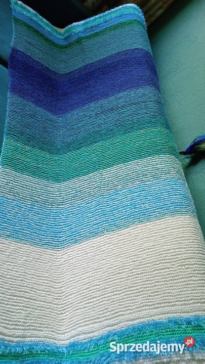 DUŻY CIEPŁY PLED Z WŁÓCZKI moje rękodzieło wielkopolskie