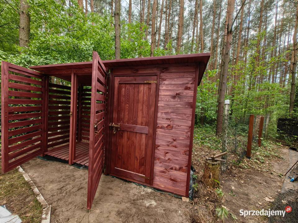 Domek narzędziowy drewniany z zamykaną drewutnią śląskie Kalety