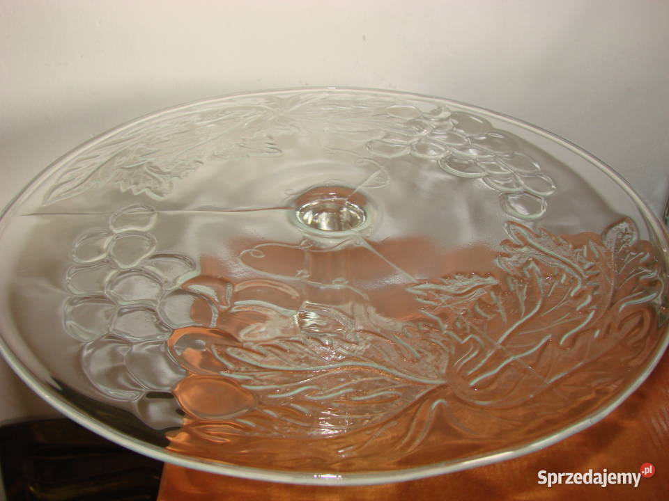 szklana patera na ciasto pomorskie Pruszcz Gdański