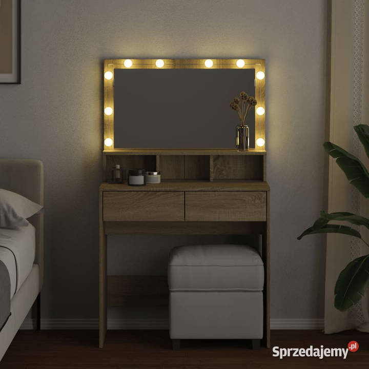 Toaletka z oświetleniem LED dąb sonoma