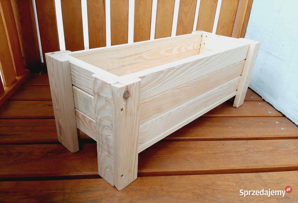 Donica drewniana sosnowa 80x30x30 Solidna mazowieckie Sarnaki sprzedam