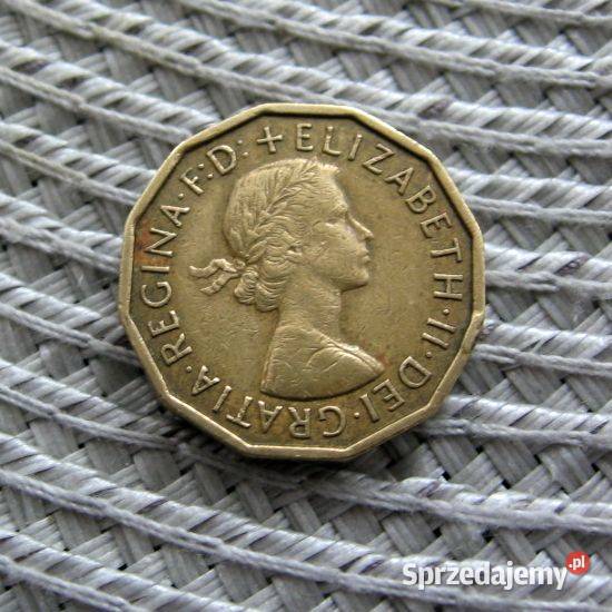 Wielka Brytania 3 Pensy 1960r Kalisz