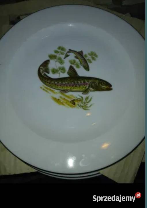Talerzyki motyw ryb porcelana wunsiedel bawaria Talerze i talerzyki Puławy
