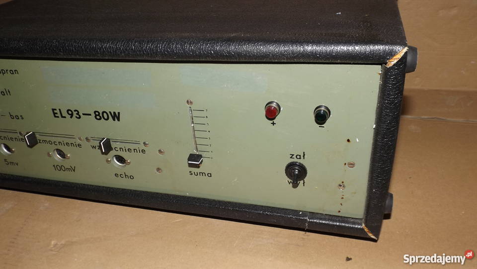 Polski wzmacniacz EL9380W Sprawny Wzmacniacze i pokrewne Grodziczno