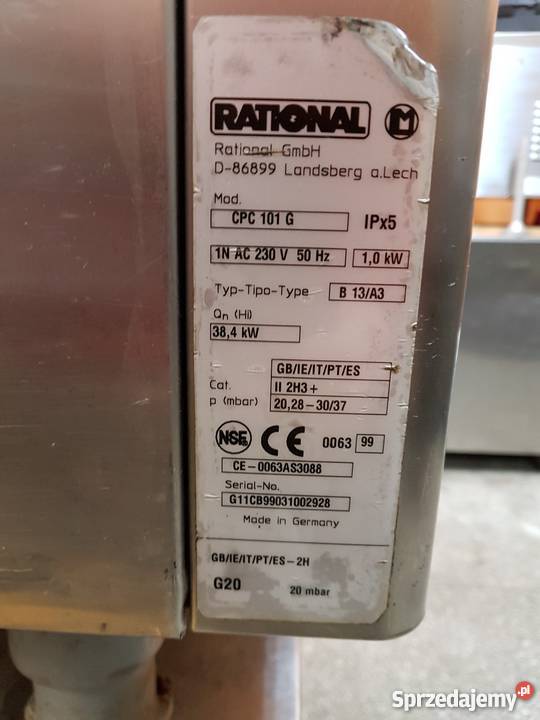 PIEC KONWEKCYJNO PAROWY RATIONAL CPC 101G wielkopolskie sprzedam