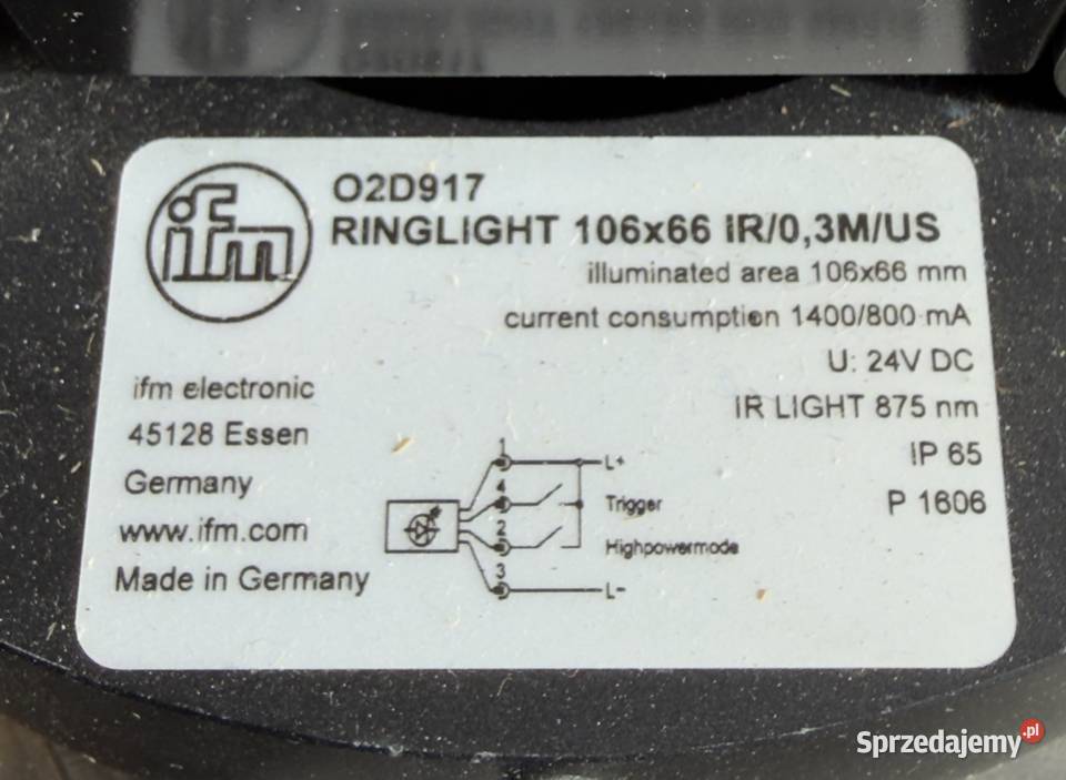 IFM O2D224 Czujnik Wizyjny O2D917 Ringlight IR
