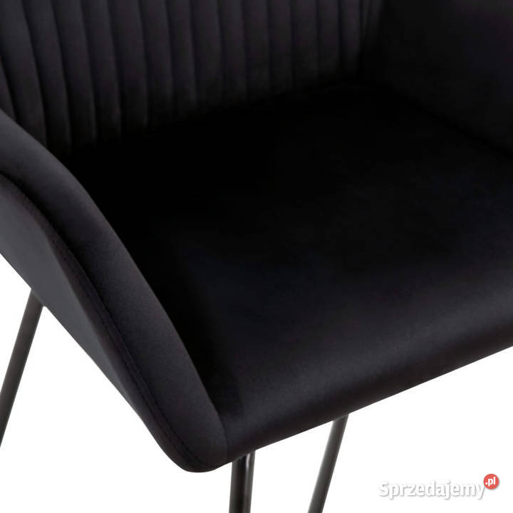 Krzesła stołowe 6 czarne obite aksamitem Krzesła Warszawa