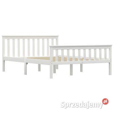 vidaXL Rama łóżka biała lite drewno mazowieckie Warszawa