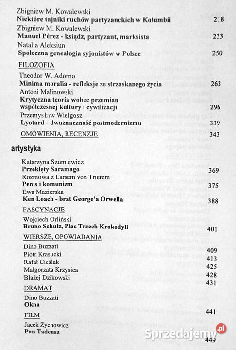 Lewą nogą Polityka artystyka 11 1999 Pozostałe