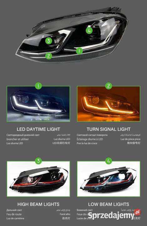 NOWE lampy przednie lampa przód VW Golf 7 75 osobowe Bełchatów