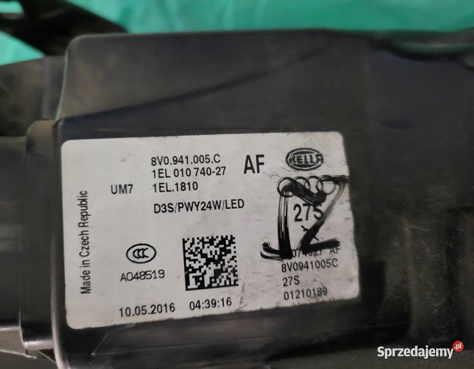 Lampa Audi A3 8V 2016 lewy przód śląskie Gliwice