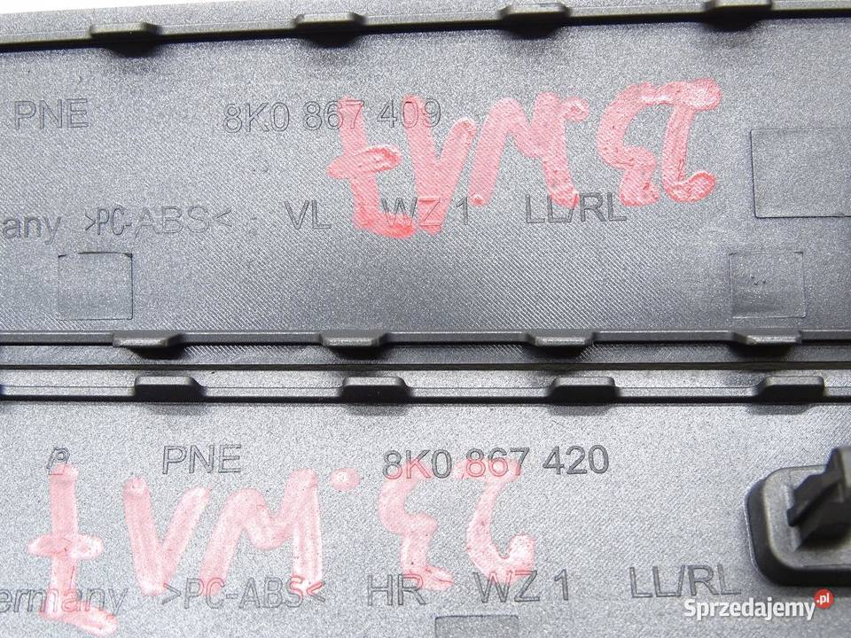 LISTWA DEKOR BOCZKA DRZWI TUNELU KOMPLET AUDI A4