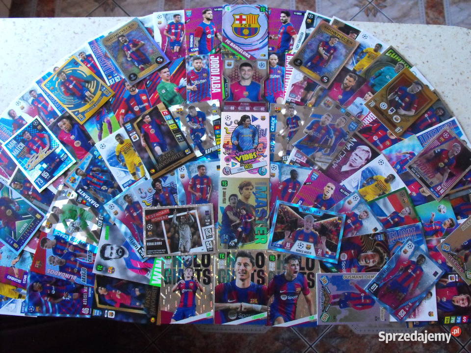 MEGA zestaw 90 kart FC Barcelona Karty nowe Mykanów sprzedam