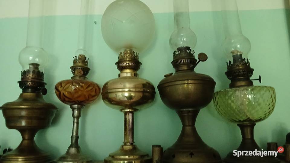 Stara mosiężna lampa naftowa Kraków