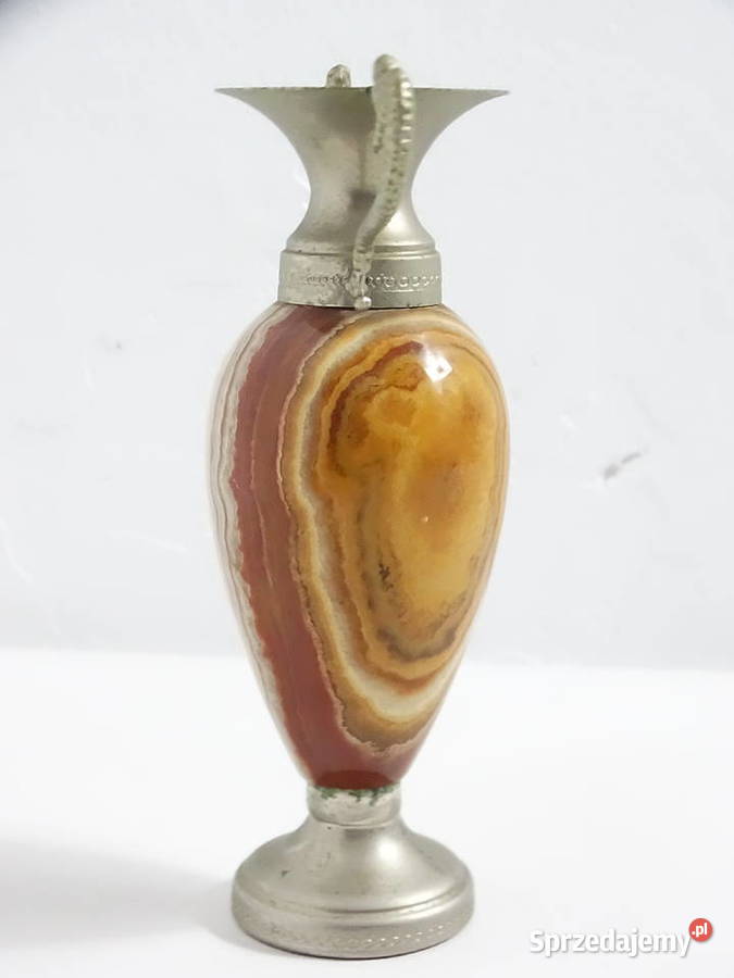 Unikatowy świecznik z ONYKSU Smoki Vintage 15 lubelskie Biłgoraj