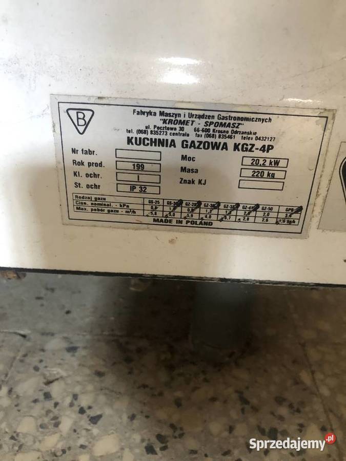 Kuchnia gazowa KGZ4P Kromet lubelskie Zamość sprzedam