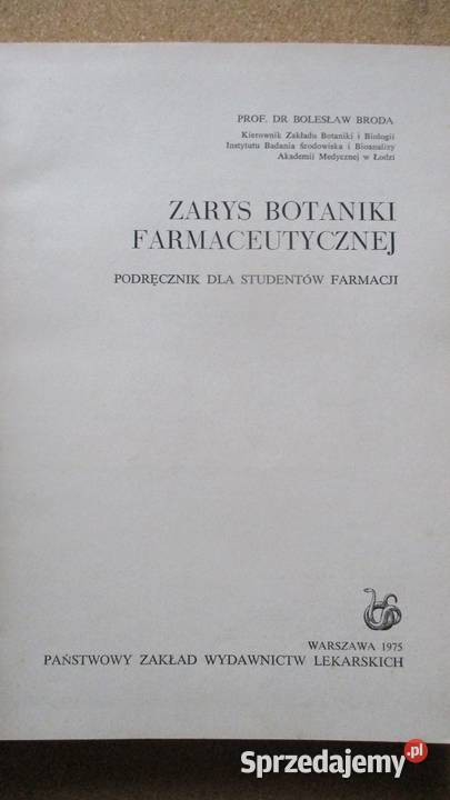 Zarys botaniki farmaceutycznej Broda botanika Łódź