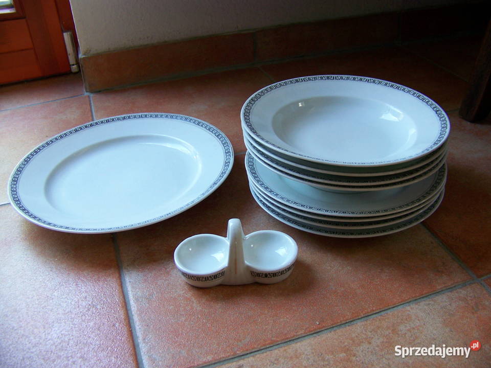Stara porcelana 9 talerzy solniczka wielkopolskie Poznań
