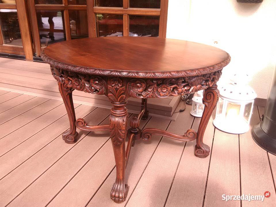 Stolik Neorenesansowy Rzeźbiony Antyk UNIKAT Kluki sprzedam