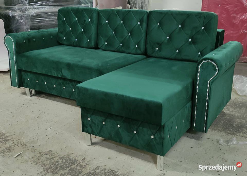 RATY narożnik rogówka glamour chesterfield sofa łóżko kanapa